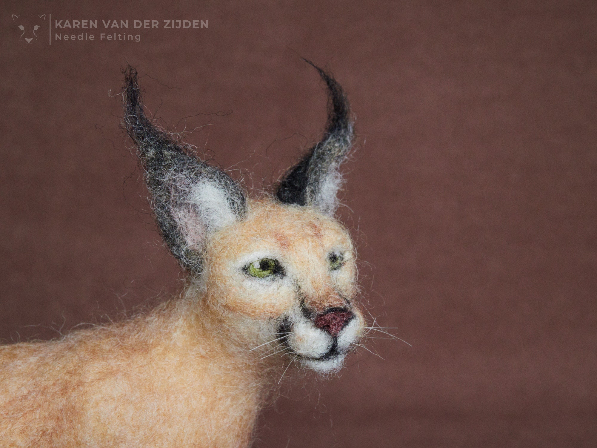 CARACAL Needle Felted Collectible Realistic Animals Handmade -  Norway