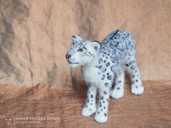 Needle Felted Snow Leopard Realistic Needle Felt Animal Big - Etsy Needle Felted Snow Leopard Realistic Needle Felt Animal Big - Etsy