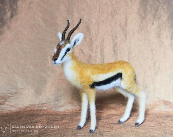 Needle Felted Gazelle - Thomson's gazelle ornament, realistic wool felt African safari animals