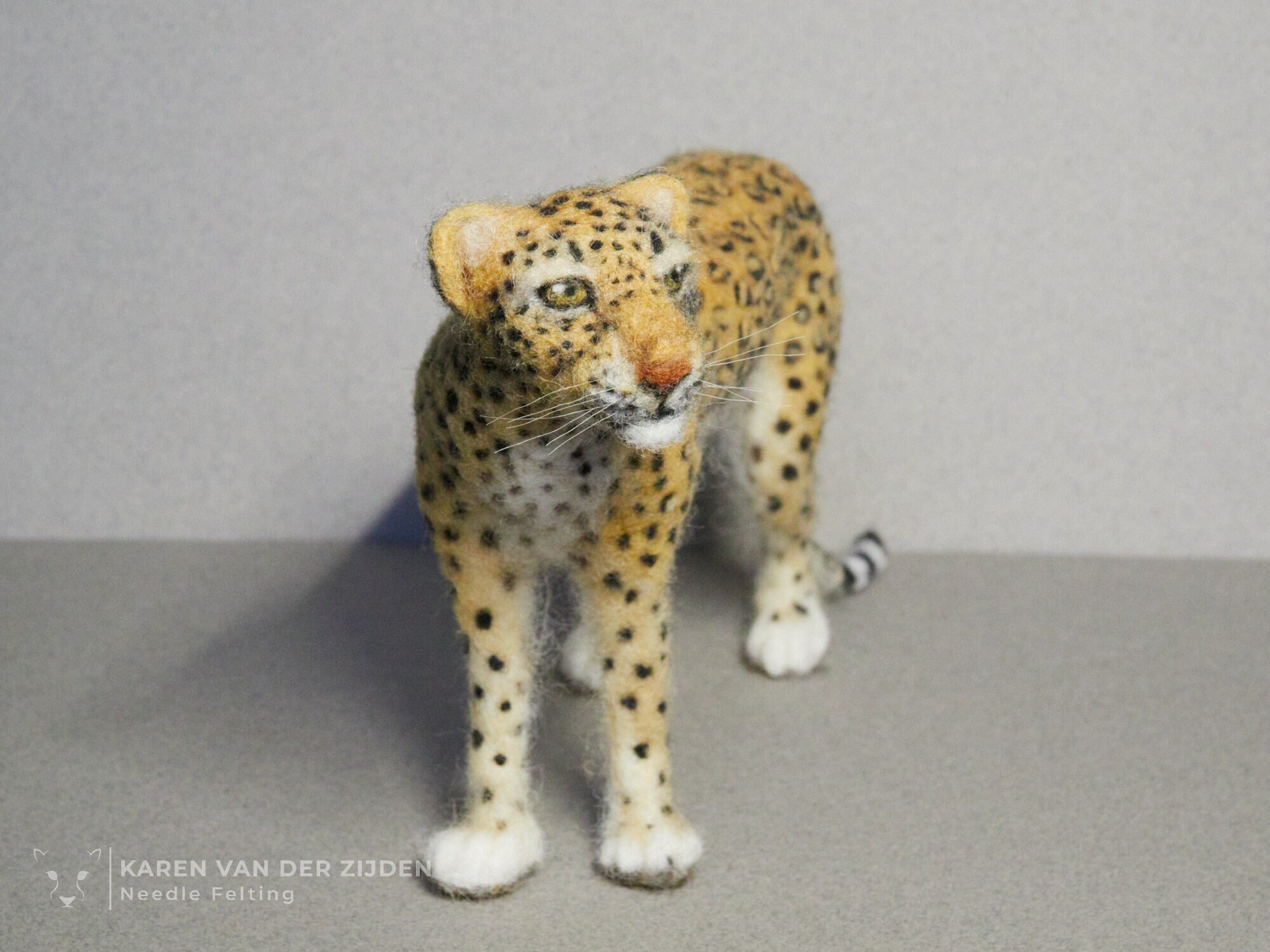 Needle Felt Cat Sculpture: Cheetah