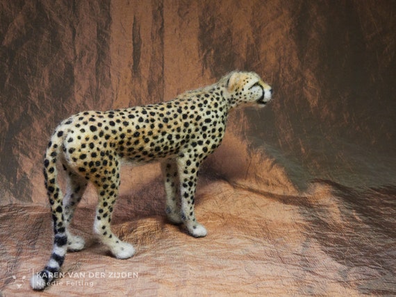 Needle Felted Cheetah Felt Animal Figurine Realistic Big - Etsy Needle Felted Cheetah Felt Animal Figurine Realistic Big - Etsy