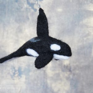 Nadelgefilzter Orca / Schwertwal - Wale und Delfine Geschenk, Weihnachtsbaumschmuck aus Wollfilz