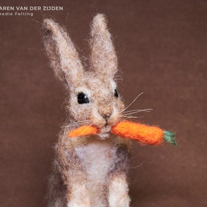 Needle Felted Rabbit, realistic felt animals, wool felt bunny rabbit figurine, needle felt ornament, soft sculpture
