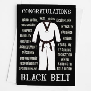 Black Looks Good on You Belt Grading Greeting Card Jiu 