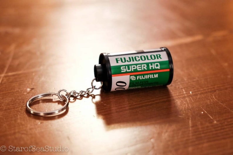 Fujifilm Fujicolor Super HQ 100 35mm Film Roll Canister Keychain Photography Accessory Gift Backpack Bag Car Keys Analog