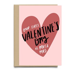Onze eerste Valentijnsdag als mevrouw en mevrouw Card | Valentijnskaart voor vrouw | A6 Liefde Wenskaart | Eerste Valentijnsdag Getrouwd | Lesbisch