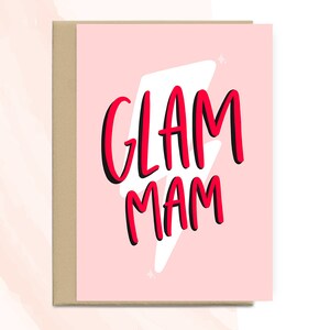 Glam Mam Karte, Glam Rock, A6 Grußkarte, Karte für Mama, Karte für Mama, Muttertagskarte, Muttertagskarte, Glam Geschenk