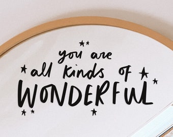 Mirror Decal, You Are All Kinds Of Wonderful Vinyl Mirror Decal, Mirror Decor, Vinyl Sticker Decal, Home Décor, Mirror Sticker, Positive