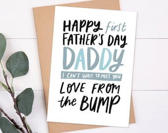 Happy Father's Day From The Bump Card, To Daddy From The Bump Card, First Father's Day Card, Daddy Card, Dad to be Card, Expectant Father