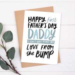Bonne fête des pères de la carte Bump, à papa de la carte Bump, carte de la première fête des pères, carte papa, carte papa à être, père attendu