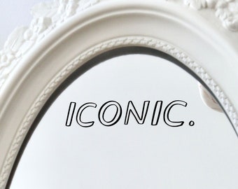 Mirror Decal, Iconic Decal, Mirror Decor, Vinyl Sticker Decal, Salon Décor, Mirror Sticker, Positive Affirmation, Icon