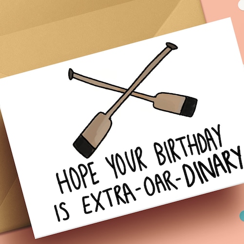 Funny Birthday Card for Rowers Rowing Oars Pun Birthday Etsy