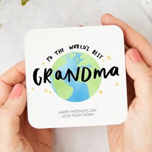 Personalisierte Oma Untersetzer für Muttertag, Oma Geburtstagsgeschenk, die beste Oma Untersetzer der Welt, für Oma vom Enkelkind