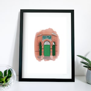 Salford Lads&#39; Club Illustrated Print | Manchester | The Smiths | Morrissey | Art Print | Hand drawn | England | Iconic streets | MCR