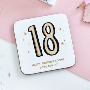 Personalised 18th Birthday Gift, 18th Coaster, 18th Birthday For Him, 18th Birthday For Her, Keepsake 18th Gift, Eighteen Coaster
