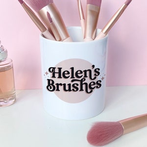 Personalised Make Up Brush Holder, Ceramic Tidy Pot, Desk Tidy, Sister Gift, Friend Gift, Gift For Her, Makeup Organisation, Storage
