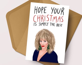 Funny Christmas Card | Tina Turner Inspired | Simply The Best Greeting Card | Merry Christmas | Greeting Card | Music card | Pop Icon | Xmas