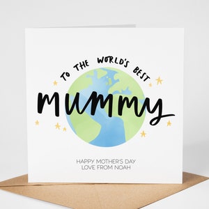Tarjeta de mamá personalizada para el Día de la Madre, Tarjeta de cumpleaños de mamá, La mejor tarjeta de mamá del mundo, Para mamá desde niño, Tarjeta del Día de la Madre de mamá