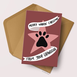 Tarjeta de Navidad GrandDog / Tarjeta de Navidad para Abuelos perros / De The Fur Baby / Funny Dog Card / Dog Lover Card / Paw Print / Pet Card