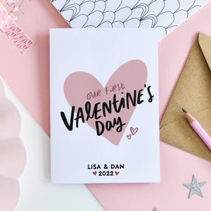 Carte de Saint-Valentin personnalisée, Carte personnalisée pour la Première Saint-Valentin ensemble, Carte d’amour personnalisée, Pour petit ami, Pour petite amie