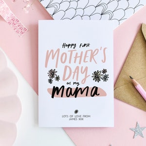 Cartão personalizado para o primeiro dia das mães como minha mãe, cartão de feliz primeiro dia das mães, para minha mãe, cartão personalizado para o dia das mães, para mamãe