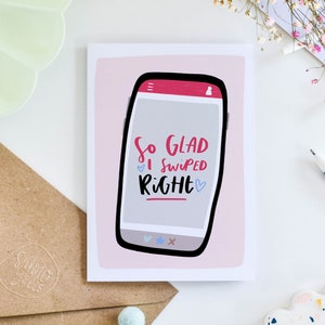 Drôle de carte de Saint-Valentin, si heureux que j’ai glissé vers la droite, carte d’application de rencontres, carte d’anniversaire drôle, carte de petit ami, carte de petite amie, pour mari