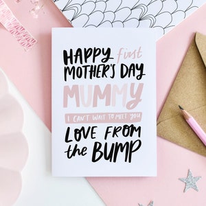 Happy Mother&#39;s Day From The Bump Card, To Mummy From The Bump Card, First Mother&#39;s Day Card, Mummy Card, Mum to be Card, Mama card