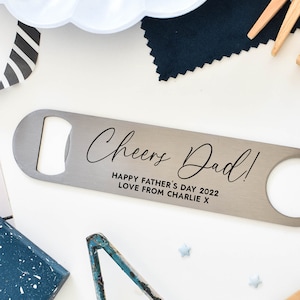 Cheers Dad Bottle Opener, Personalised Dad Gift, Dad Bar Blade, Personalised Father&#39;s Day Gift, Dad Birthday Gift, Beer Lover Gift, Bar Gift