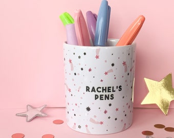 Personalised Pen Pot | Pen Holder | Desk Organiser | Teacher Storage | Pencil Pot | Make Up Brush Holder | Brush Pot | Desk Pen Tidy