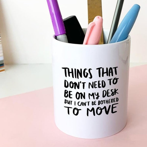 Things I Don't Need Pen Pot | Pen Holder | Desk Organiser | Desk Tidy | Ceramic Pencil Pot | Desk Organizer | Office Gift | Pen Holder Pot