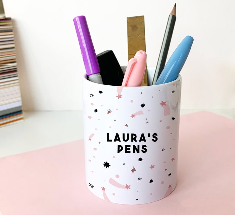 Personalised Pen Pot Pen Holder Desk Organiser Desk Tidy Etsy