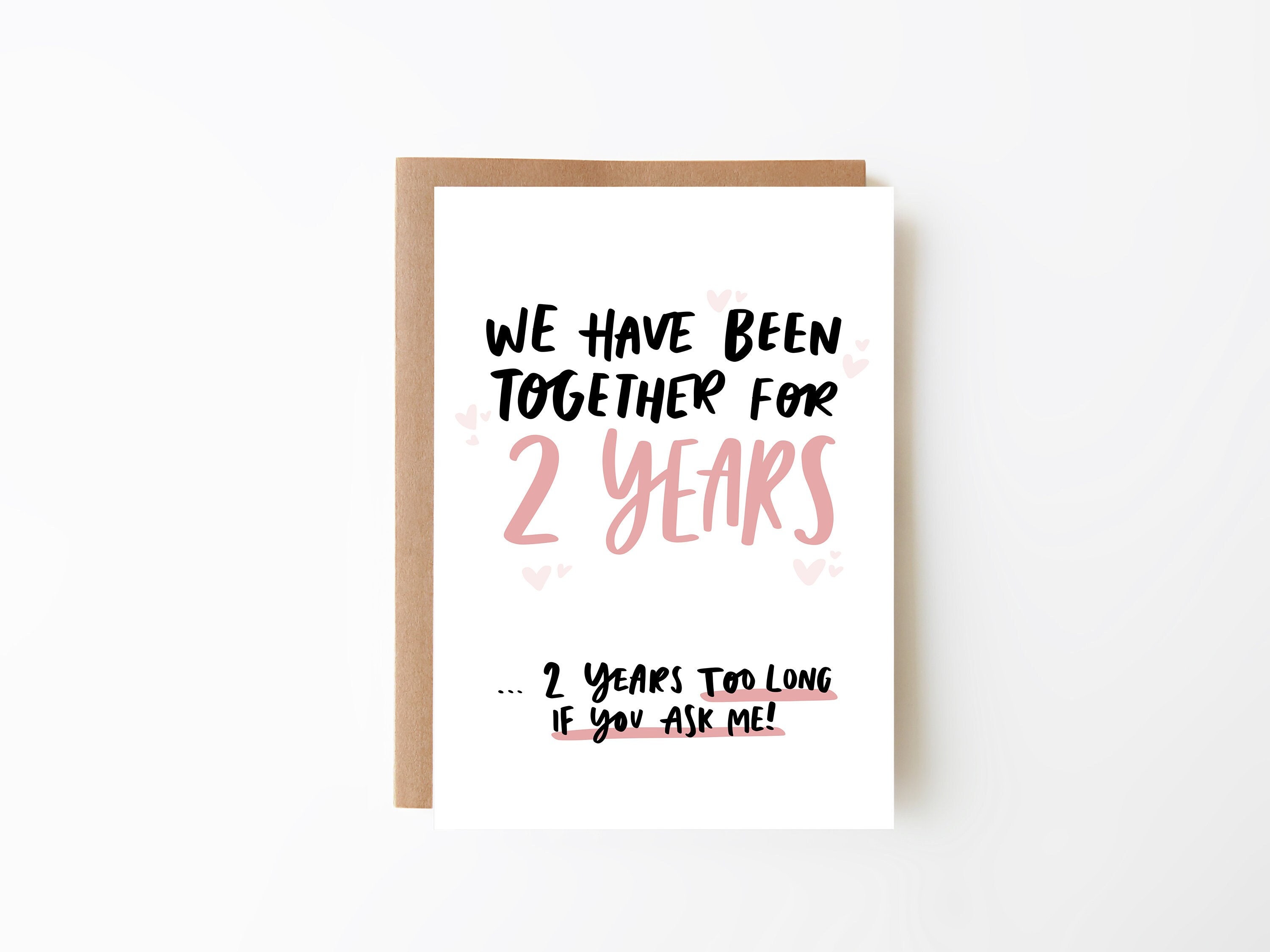 Funny Second Anniversary Card Together for 2 Year 2 Years - Etsy Denmark