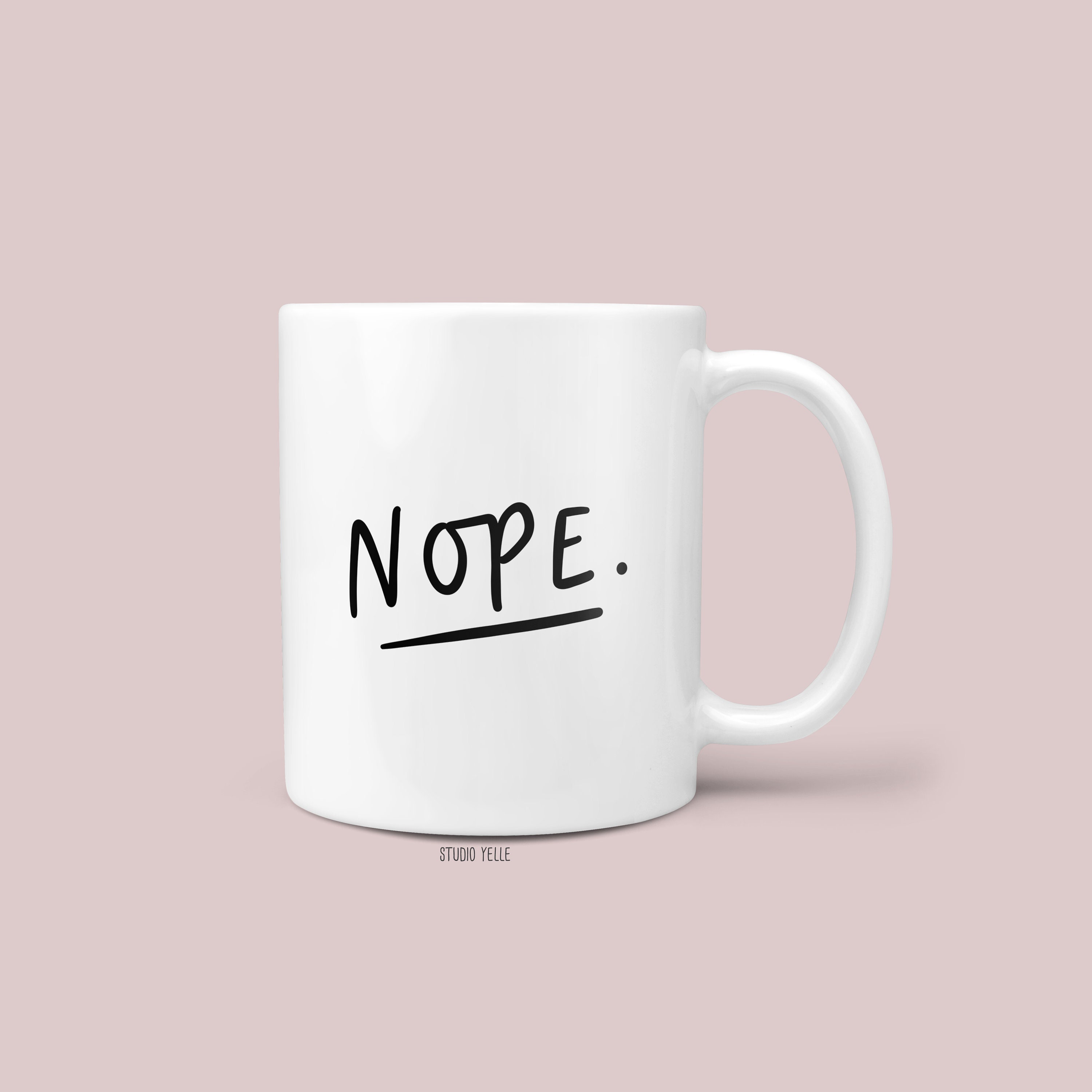 Nope Mug | Typographie Tasse en Céramique Thé Café 11Oz Monochrome de Tasse Mignon Cadeau Pour Les d