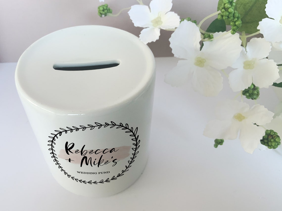 Personalised Wedding Fund Money Box Engagement Gift Wedding Etsy UK