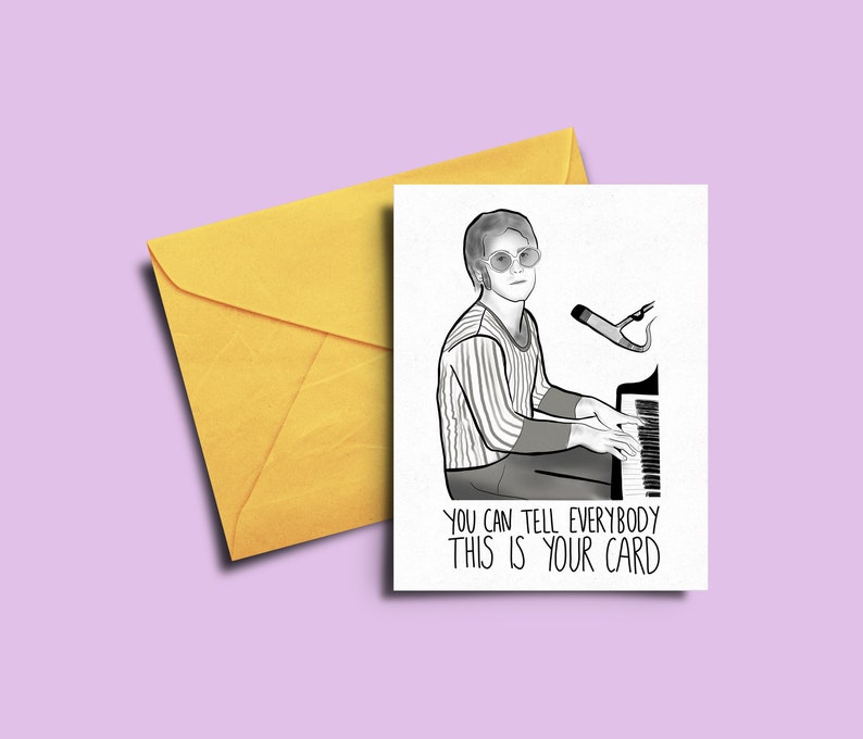 Elton John Greeting Card Funny Birthday Card Your Song - Etsy Australia