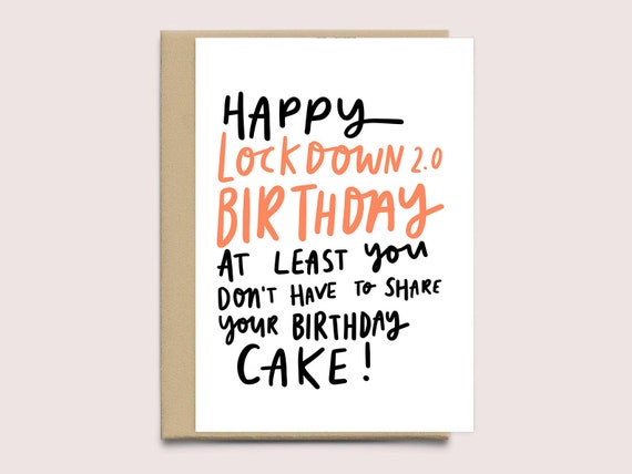 Lustige Lockdown 2 0 Geburtstagskarte Typografie Etsy