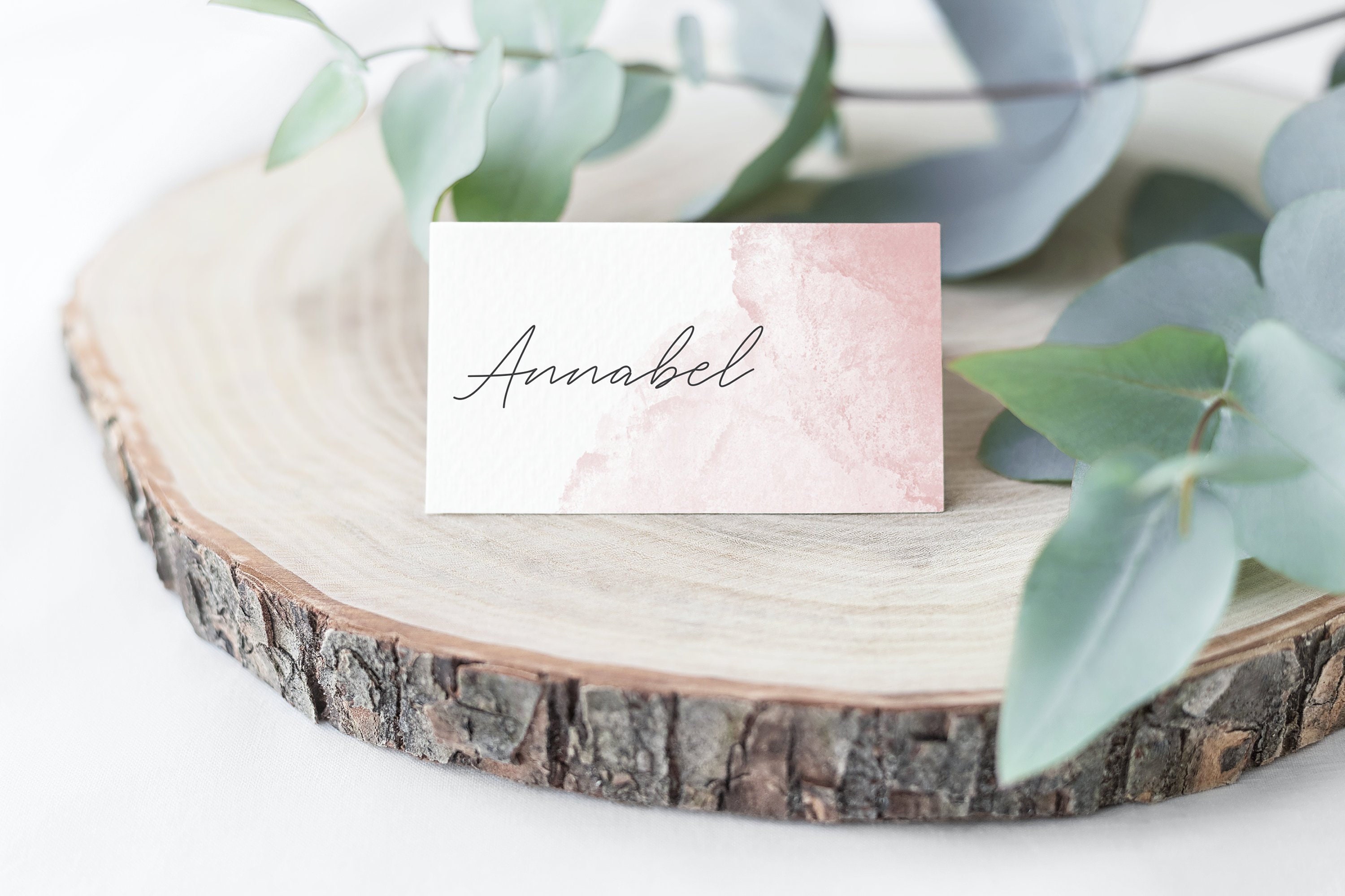 Wedding Place Cards Blush Pink Name Cards Watercolour Etsy