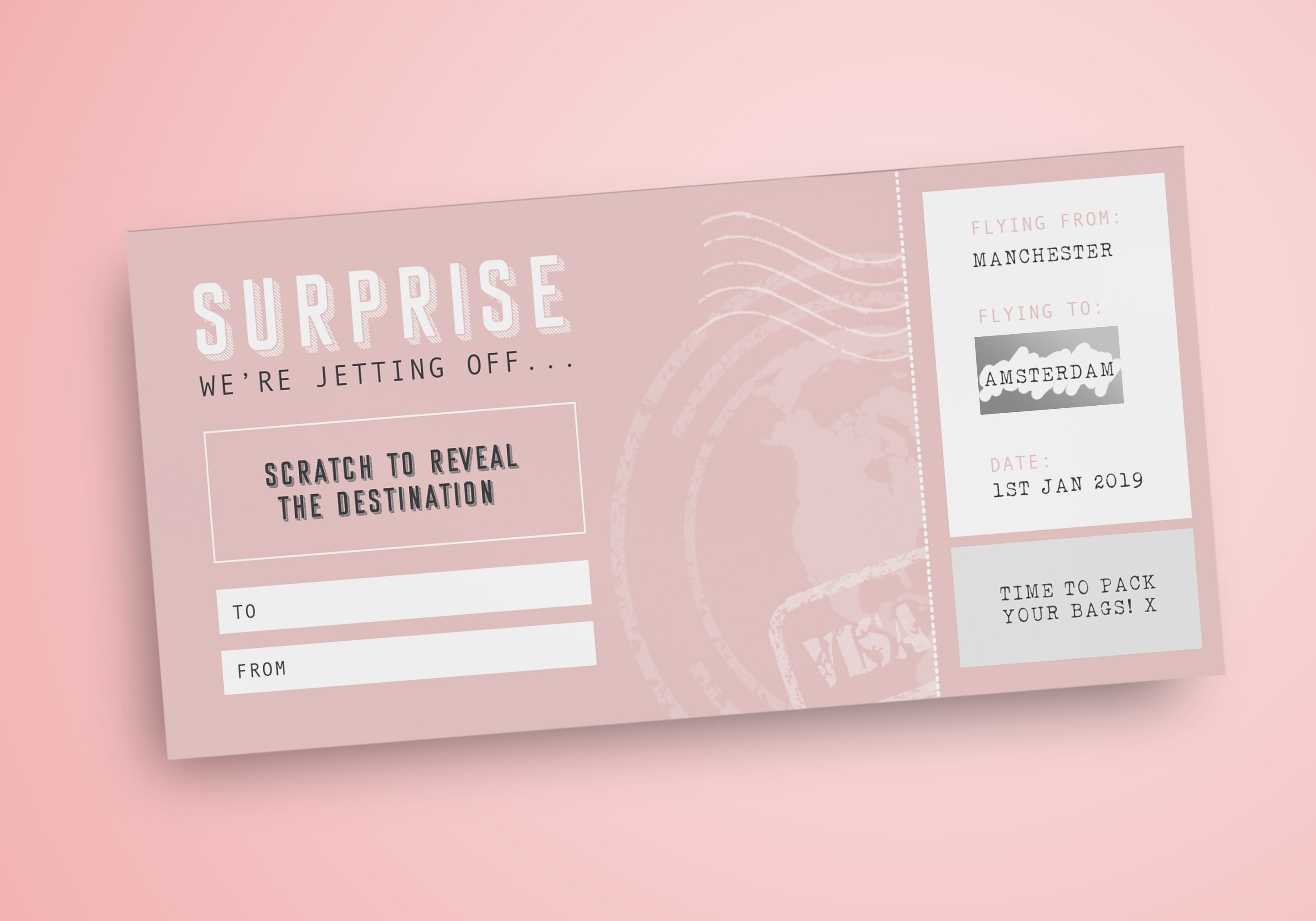 Surprise Vacances Personnalisees Carte A Gratter Carte Etsy