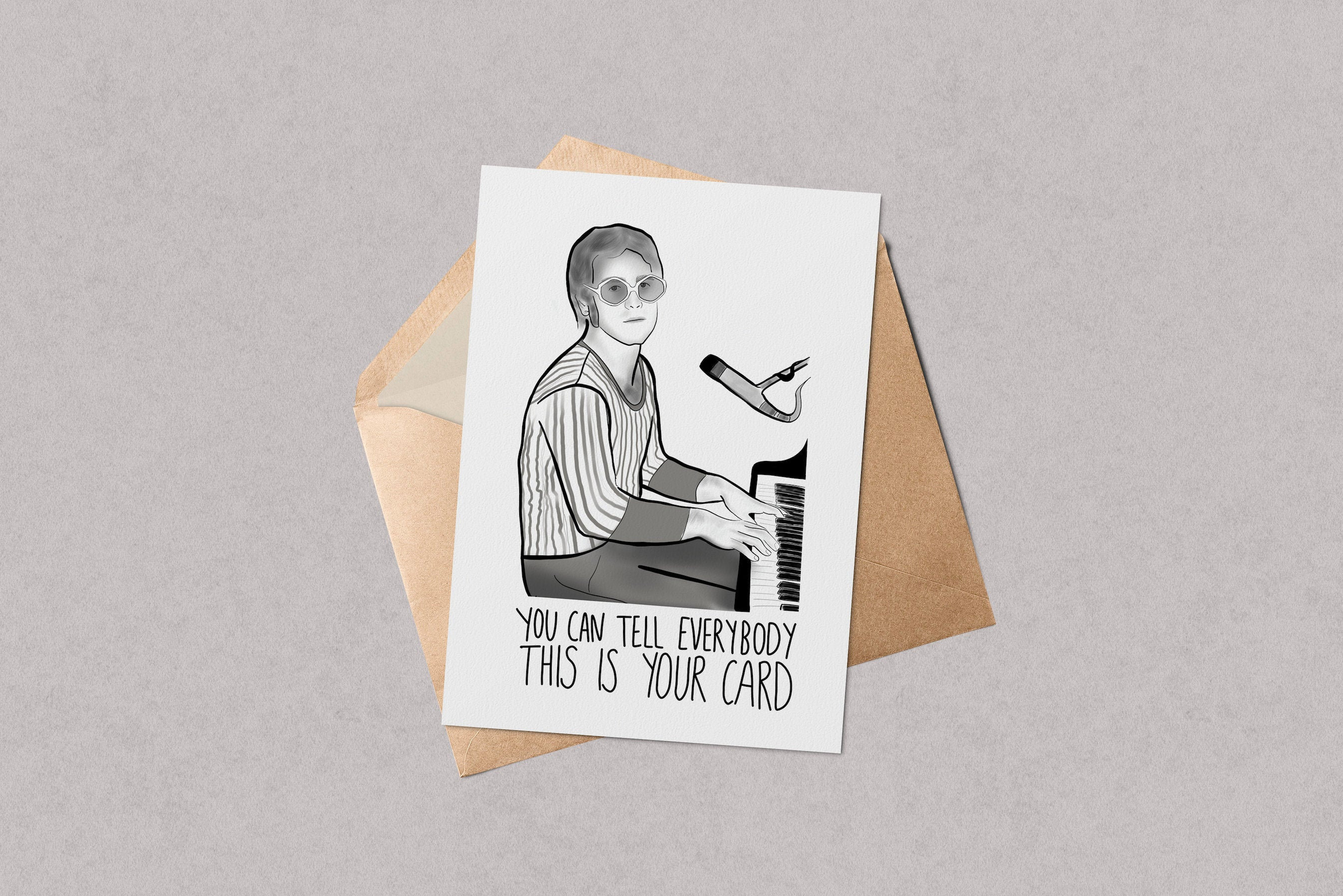 Elton John Greeting Card Funny Birthday Card Your Song - Etsy UK