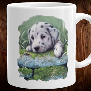 Dalmation Puppy on Wall 11oz Coffee Mug