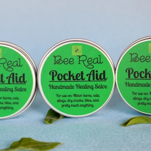3 Pack Pocket Aid Herbal Salve | Eczema Skin Healing Balm | Gardener&#39;s Plantain Hand & Body Cream | First Aid Salve