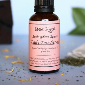 Daily Antioxidant Face Serum | Renewing Face Moisturizer | Chaga & Green Tea Facial Oil | Skincare Serum