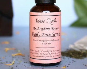 Daily Antioxidant Face Serum | Renewing Face Moisturizer | Chaga & Green Tea Facial Oil | Skincare Serum