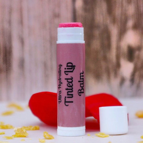 Rose Tinted Lip Balm | Tinted Natural Lip Balm | SPF Tinted Lip Balm | Moisturizing Honey Lip Balm