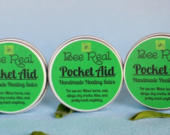 3 Pack Pocket Aid Herbal Salve | Eczema Skin Healing Balm | Gardener's Plantain Hand & Body Cream | First Aid Salve