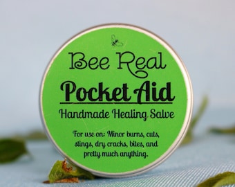 Pocket Aid Herbal Salve | Eczema Skin Healing Balm | Gardener's Plantain Hand & Body Cream | First Aid Salve