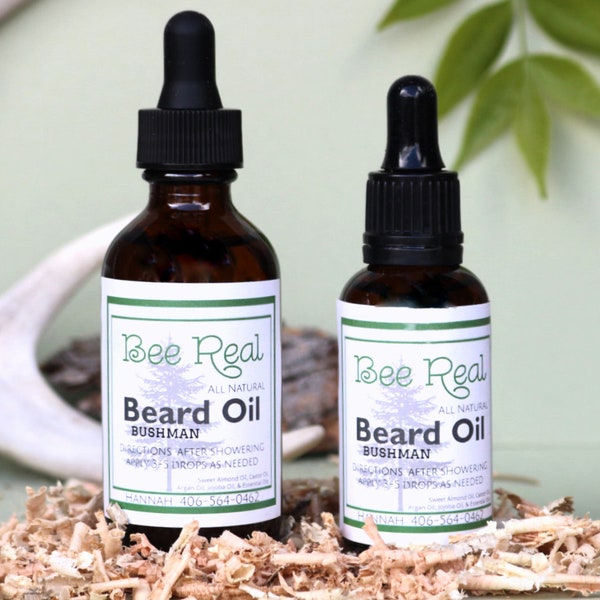 Bushman Beard Oil | Best Beard Care for Men | Men's Skin Care Conditioner | Softening Beard Conditioner w/ Essential Oils