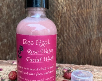 Rose Water Facial Wash | Rosewater Face Wash with Aloe | Face Wash for Sensitive Skin | Gentle Face Cleanser