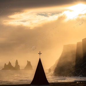 Icelandic Church Sunset Fine Art Photo Print - Picture | Choose Standard Print, Canvas, Metal or Acrylic | Vik Iceland Home Decor Wall Art