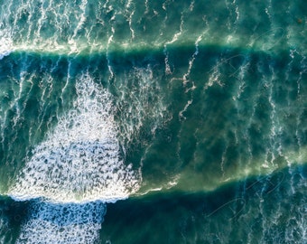 Aerial Waves Fine Art Photo Print - Arrow Picture | Choose Standard Print, Canvas, Metal or Acrylic | Drone Helicopter Ocean Photography